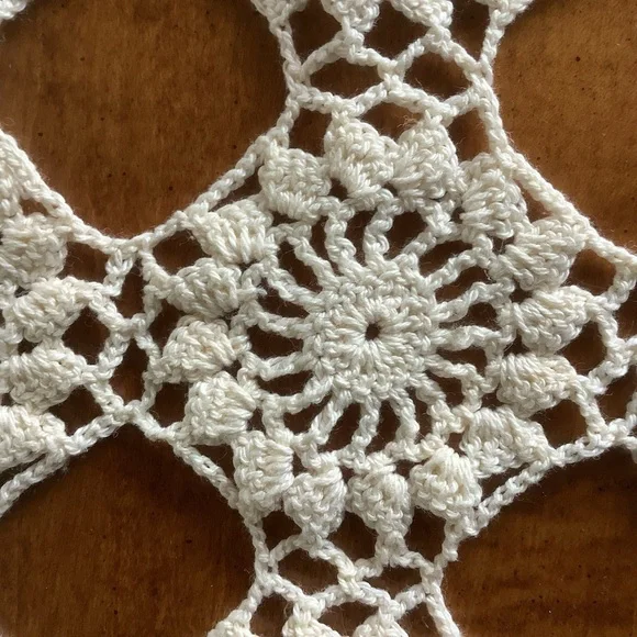 Handmade Crocheted 14” Square Doily - Picture 7 of 10